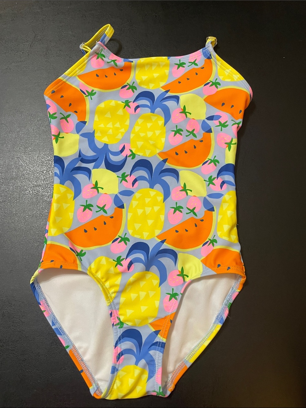 Old Navy Tropical Fruit One-Piece Swimsuit in Yellow, Orange & Pink Sz. 5 XS